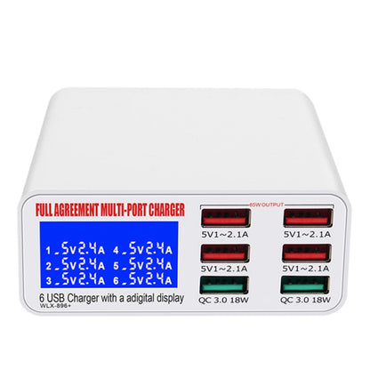 WLX-896+ 6 In 1 Multi-function Smart Digital Display USB Charger(EU Plug) - Multifunction Charger by buy2fix | Online Shopping UK | buy2fix