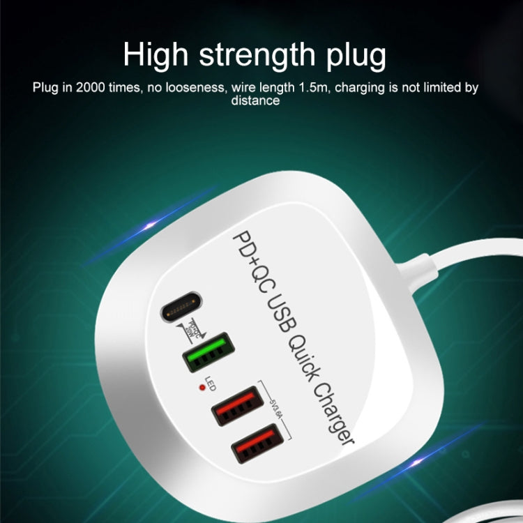 WLX-T3P 4 In 1 PD + QC Multi-function Smart Fast Charging USB Charger (US Plug) - Multifunction Charger by buy2fix | Online Shopping UK | buy2fix