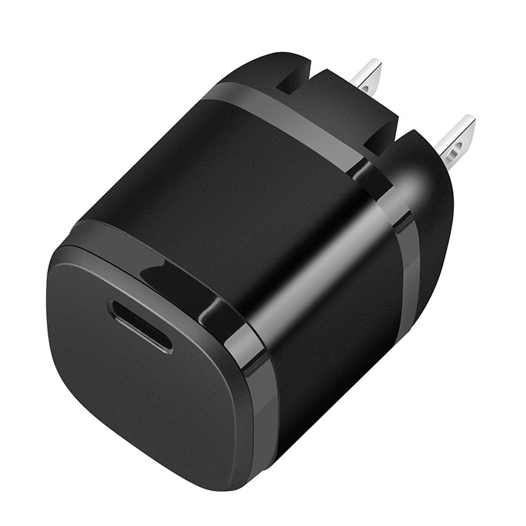 APQ-006 PD 20W USB-C / Type-C Single Port Wine Barrel Shape Travel Charger, US Plug (Black) - Mobile Accessories by buy2fix | Online Shopping UK | buy2fix
