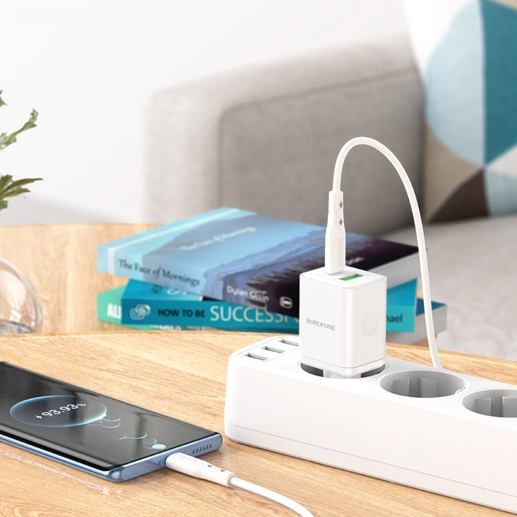 Borofone BN7 PD20W + QC3.0 Dual Ports Travel Charger with Type-C / USB-C to Type-C / USB-C Cable, EU Plug(White) - Apple Accessories by Borofone | Online Shopping UK | buy2fix