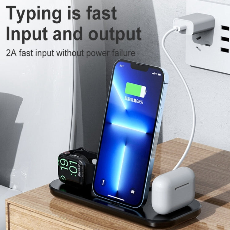 A32 3 in 1 Quick Wireless Charger for iPhone, iWatch, AirPods(Black) - Multifunction Charger by buy2fix | Online Shopping UK | buy2fix