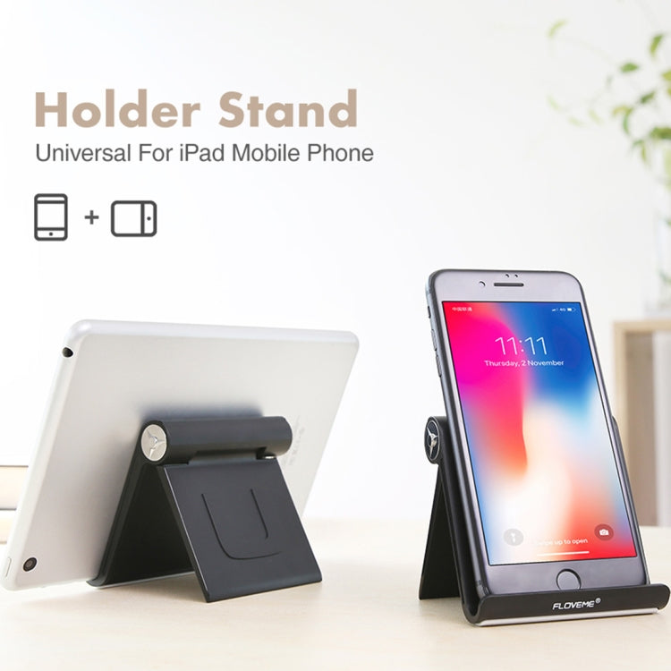 FLOVEME 0-100 Degree Swivel Adjustable ABS Stand Desktop Phone Holder, For iPad, iPhone, Galaxy, Huawei, Xiaomi, HTC, Sony, and other Mobile Phones or Tablets(White) - Desktop Holder by FLOVEME | Online Shopping UK | buy2fix