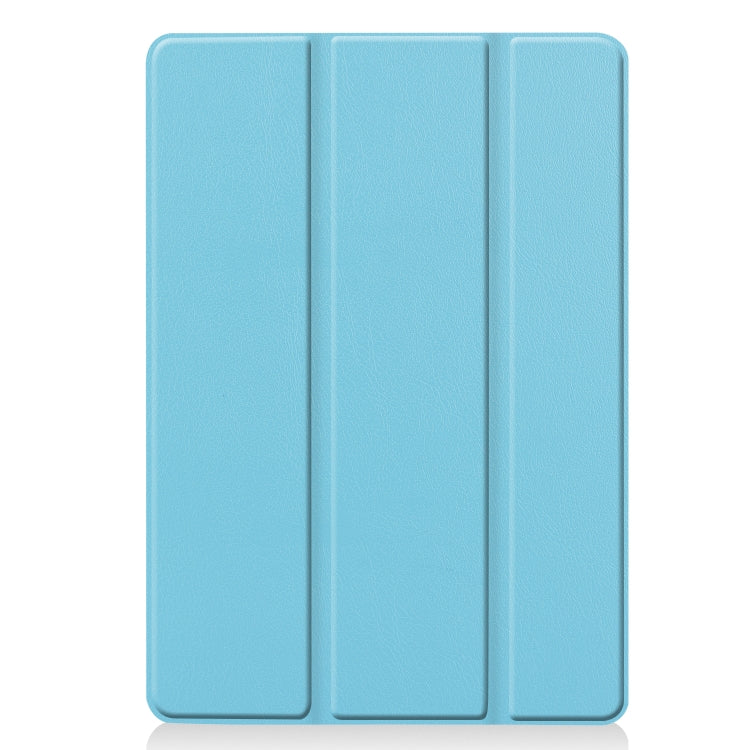 For iPad 10.2 Custer Texture Horizontal Flip Smart PU Leather Case with Sleep / Wake-up Function & Three-folding Holder (Sky Blue) - iPad 10.2 Cases by buy2fix | Online Shopping UK | buy2fix