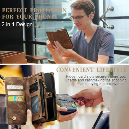 For iPhone XR CaseMe Detachable Multifunctional Horizontal Flip Leather Case with Card Slot & Holder & Zipper Wallet & Photo Frame (Brown) - More iPhone Cases by CaseMe | Online Shopping UK | buy2fix