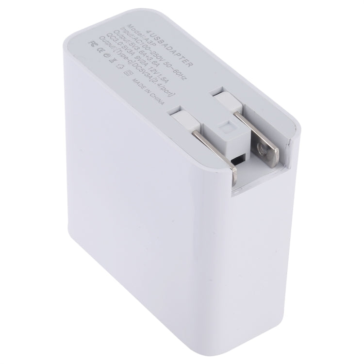 A3P 3A Max Output USB-C / Type-C + QC3.0 + Dual USB 4 Ports Wall Travel Charger, US Plug - USB Charger by buy2fix | Online Shopping UK | buy2fix