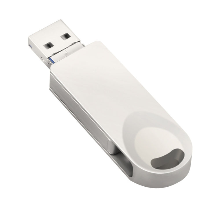 S29 3 in 1 256GB Micro USB + USB + 8 Pin Interface Metal Twister Flash Disk(Silver) - USB Flash Drives by buy2fix | Online Shopping UK | buy2fix