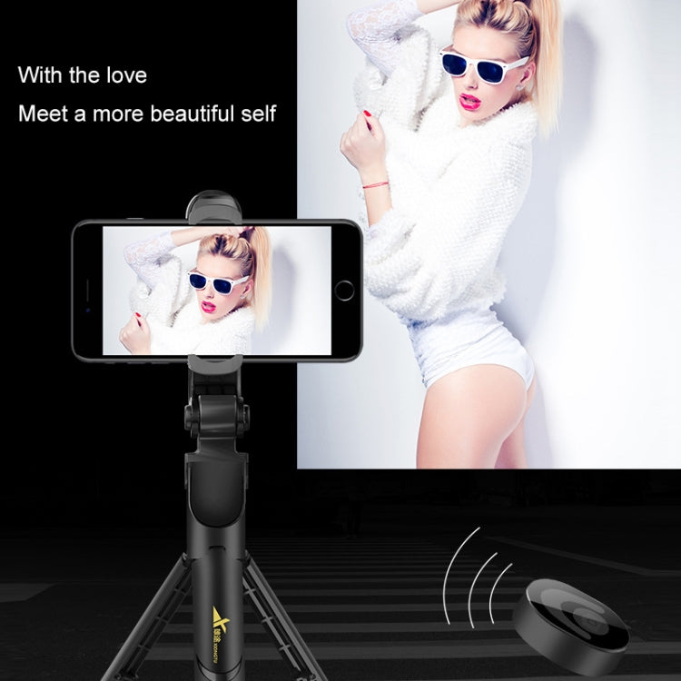 XT-09 Multi-function Live Broadcast Mobile Bluetooth Self-timer Pole Tripod (Yellow) - Consumer Electronics by buy2fix | Online Shopping UK | buy2fix