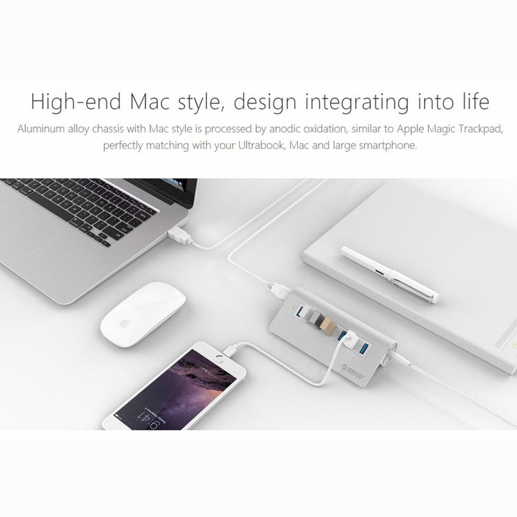 ORICO M3H7-V1 Aluminum Alloy 7 USB 3.0 Ports HUB with 30W Power Adapter - Computer & Networking by ORICO | Online Shopping UK | buy2fix