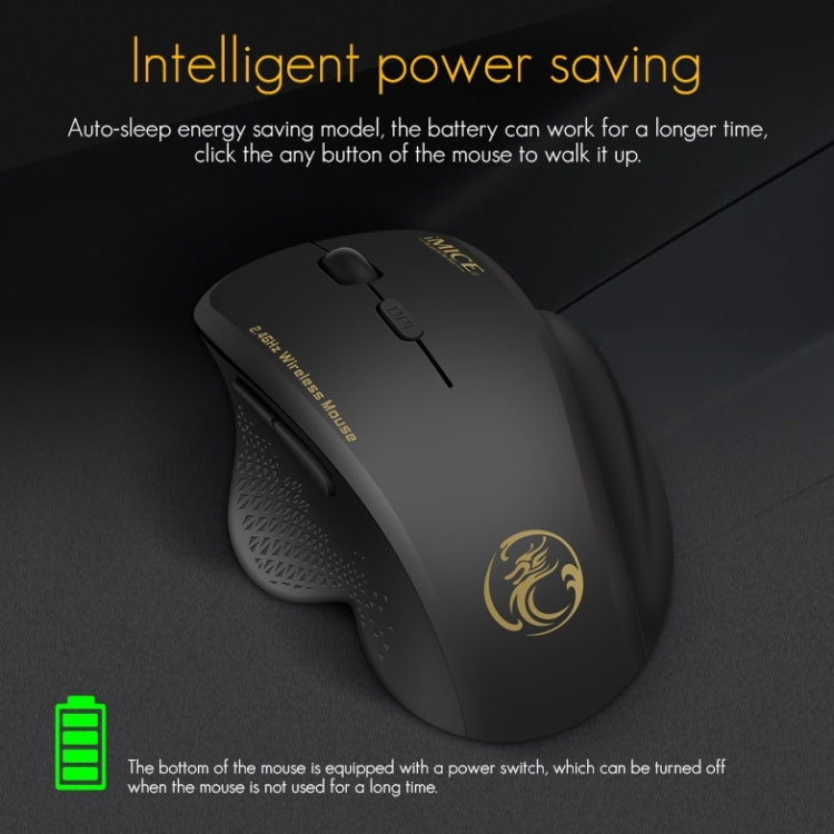 iMICE G6 Wireless Mouse 2.4G Office Mouse 6-button Gaming Mouse(Black) - Wireless Mice by iMICE | Online Shopping UK | buy2fix
