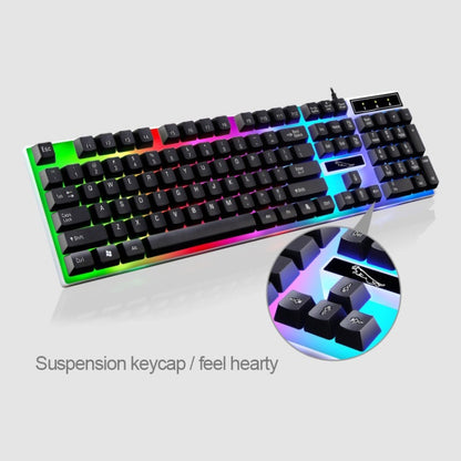 ZGB G21 1600 DPI Professional Wired Colorful Backlight Mechanical Feel Suspension Keyboard + Optical Mouse Kit for Laptop, PC(Black) - Wired Keyboard by buy2fix | Online Shopping UK | buy2fix