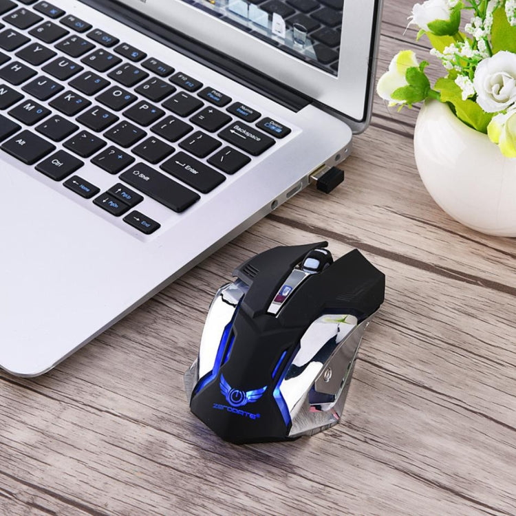 ZERODATE X70 2.4GHz Wireless 6-Keys 2400 DPI Adjustable Ergonomics Optical Gaming Mouse with Breathing Light(Black) - Wireless Mice by ZERODATE | Online Shopping UK | buy2fix