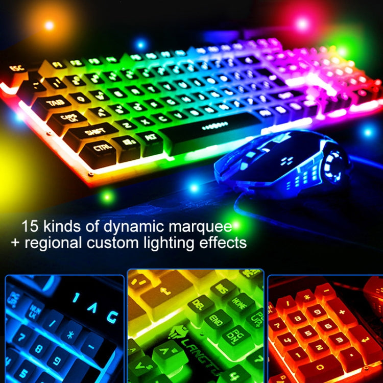 YINDIAO K002 USB Wired Mechanical Feel Sound Control RGB Backlight Keyboard + Optical Mouse Set(Black) - Wired Keyboard by YINDIAO | Online Shopping UK | buy2fix