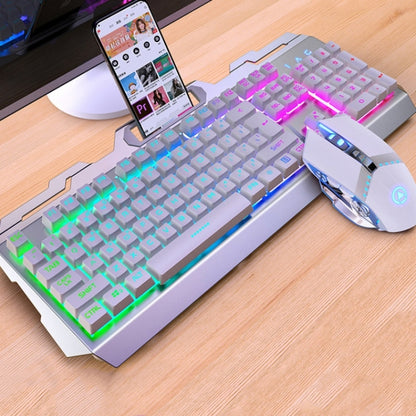 YINDIAO V2 Mechanical Feel Gaming Keyboard Mouse Set (White Rainbow Light) - Wired Keyboard by YINDIAO | Online Shopping UK | buy2fix