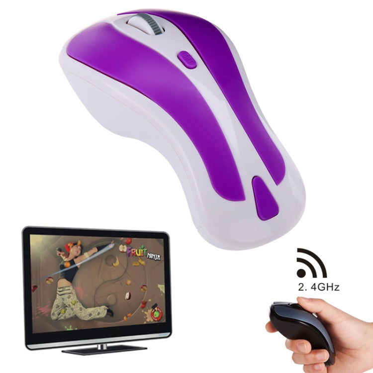 PR-01 6D Gyroscope Fly Air Mouse 2.4G USB Receiver 1600 DPI Wireless Optical Mouse for Computer PC Android Smart TV Box (Purple + White) - Wireless Mice by buy2fix | Online Shopping UK | buy2fix