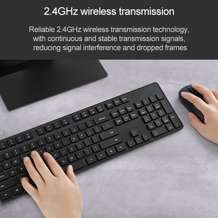 Original Xiaomi 2.4GHz Wireless Keyboard + Mouse Set for Notebook Desktop Laptop(Black) - Wireless Keyboard by Xiaomi | Online Shopping UK | buy2fix