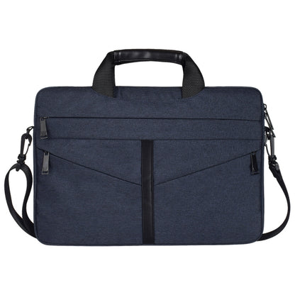 15.6 inch Breathable Wear-resistant Fashion Business Shoulder Handheld Zipper Laptop Bag with Shoulder Strap (Navy Blue) - 14.1 inch by buy2fix | Online Shopping UK | buy2fix