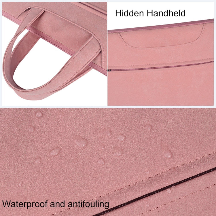 ST06 Waterproof PU Leather Zipper Hidden Portable Strap One-shoulder Handbag for 13.3 inch Laptops, with Suitcase Belt(Pink) - Computer & Networking by buy2fix | Online Shopping UK | buy2fix