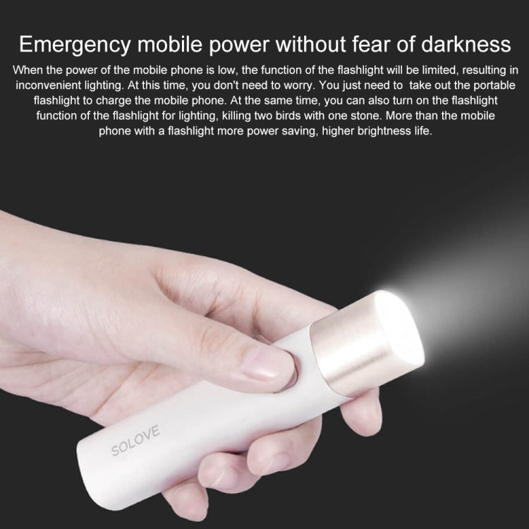 Original Xiaomi Youpin SOLOVE LED Flashlight 3000mAh USB Multi-function Portable Lighting(Black) - LED Light by Xiaomi | Online Shopping UK | buy2fix