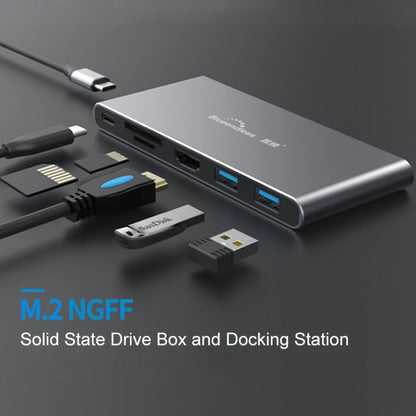 Blueendless 6 In 1 Multi-function Type-C / USB-C HUB Expansion Dock M.2 NGFF Solid State Drive - Computer & Networking by Blueendless | Online Shopping UK | buy2fix