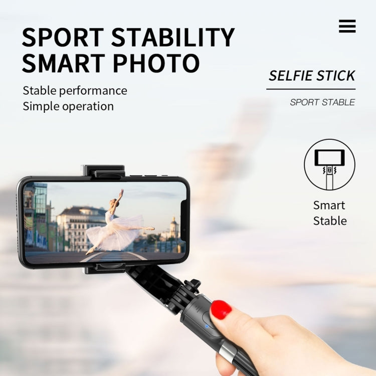 L08 Adjustable Gimbal Stabilize Bluetooth Self-timer Pole Tripod Selfie Stick (Black) - Consumer Electronics by buy2fix | Online Shopping UK | buy2fix