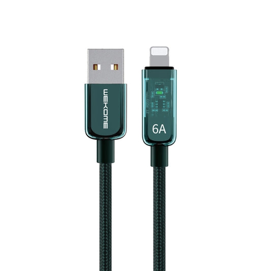 WK WDC-180 6A Pioneer Series USB to 8 Pin Transparent Fast Charge Data Cable, Length: 1m(Green) - Normal Style Cable by WK | Online Shopping UK | buy2fix