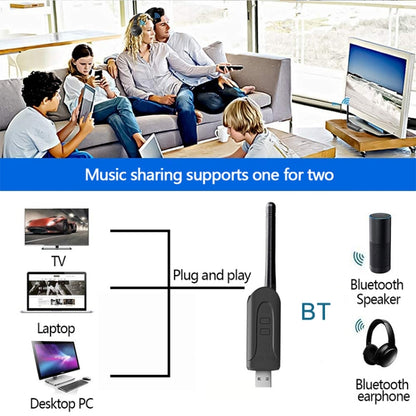 B52 USB Bluetooth 5.0 Wireless Audio Transmitter with Antenna - Apple Accessories by buy2fix | Online Shopping UK | buy2fix