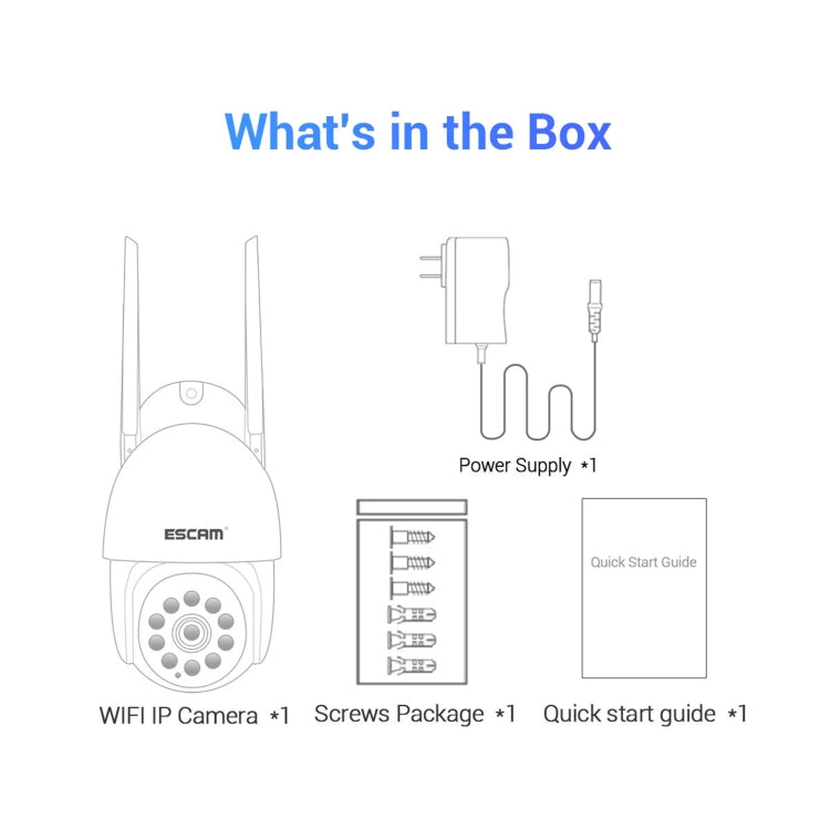 ESCAM PT202 HD 1080P PAN / Tilt / Zoom AI Humanoid Detection WiFi IP Camera, Support Night Vision / TF Card / Two-way Audio(UK Plug) - Security by ESCAM | Online Shopping UK | buy2fix