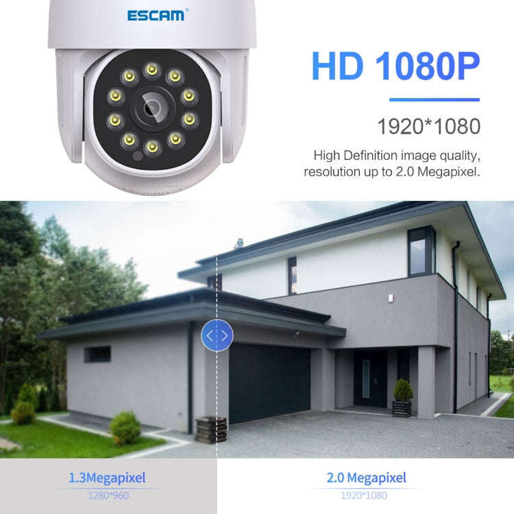 ESCAM PT202 HD 1080P PAN / Tilt / Zoom AI Humanoid Detection WiFi IP Camera, Support Night Vision / TF Card / Two-way Audio(UK Plug) - Security by ESCAM | Online Shopping UK | buy2fix