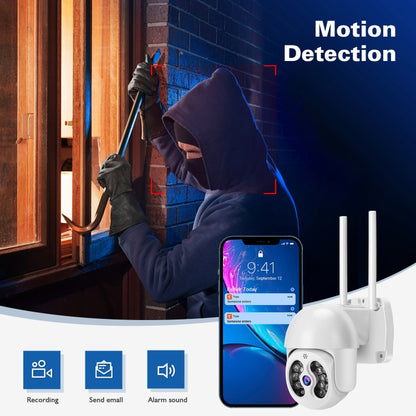 Tuya QX56 3.0 Million Pixels IP66 Waterproof 2.4G Wireless IP Camera, Support Motion Detection & Two-way Audio & Full Color Night Vision & TF Card, EU Plug - Security by buy2fix | Online Shopping UK | buy2fix