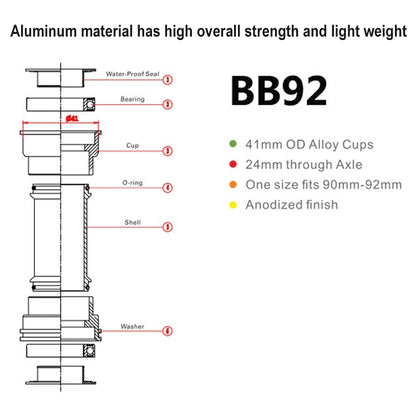 BIKERSAY BB92 MTB Road Bicycle Bearing - Outdoor & Sports by BIKERSAY | Online Shopping UK | buy2fix