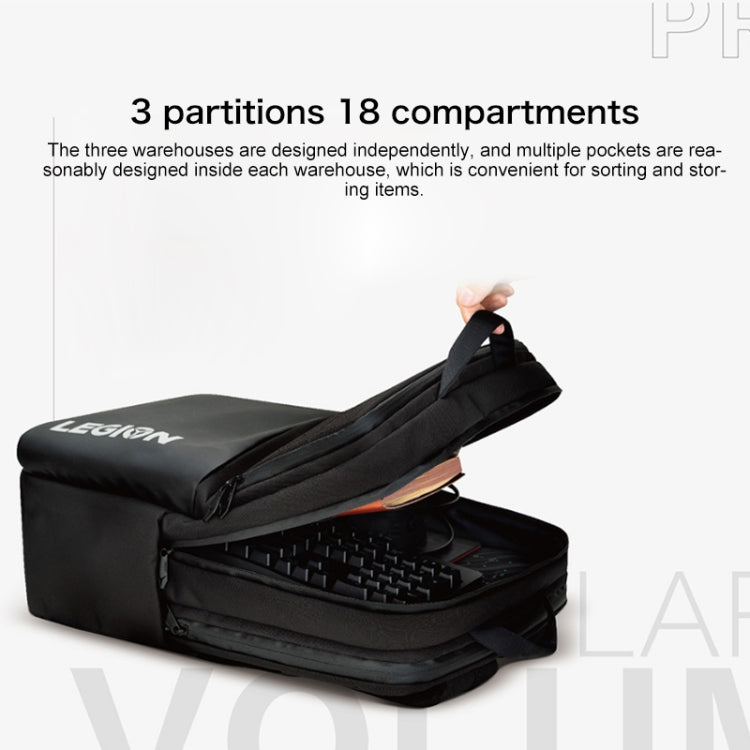 Lenovo LEGION P1 Multi-function Backpack Shoulders Bag for 15.6 inch Laptop / Y7000 / Y7000P (Black) - Backpack by Lenovo | Online Shopping UK | buy2fix