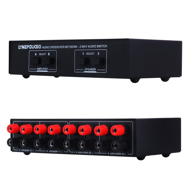 B822 Passive Speaker Switch 2 Channel Power Amplifier Audio Switch Loudspeaker,  2 Input and 2 Output (Black) - Consumer Electronics by buy2fix | Online Shopping UK | buy2fix