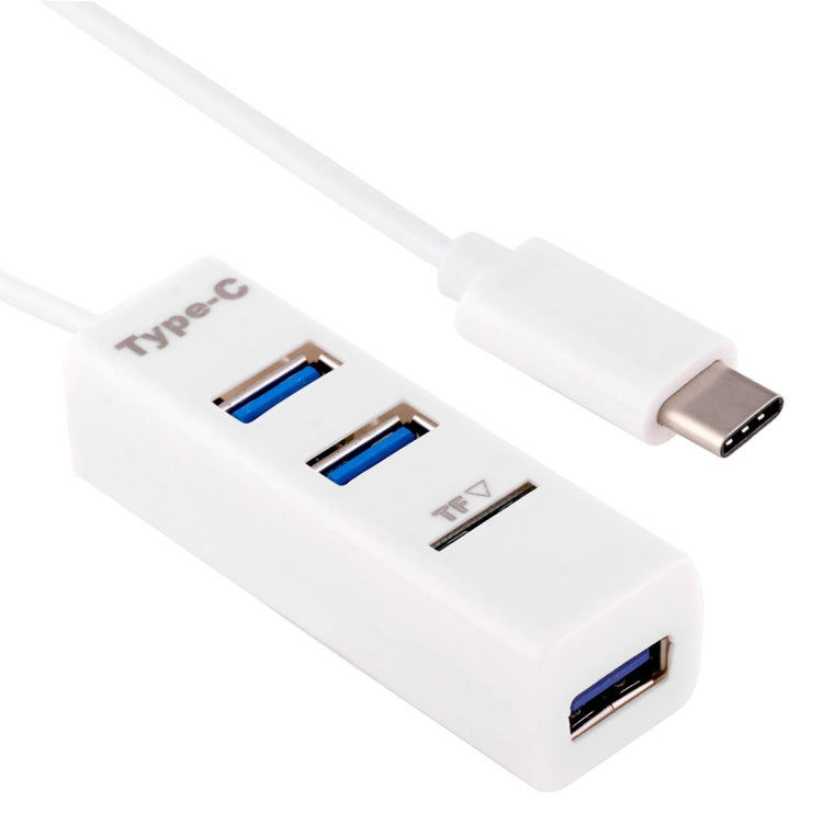 2 in 1 USB-C / Type-C 3.1 to USB 2.0 COMBO 3 Ports HUB + TF Card Reader(White) - Computer & Networking by buy2fix | Online Shopping UK | buy2fix