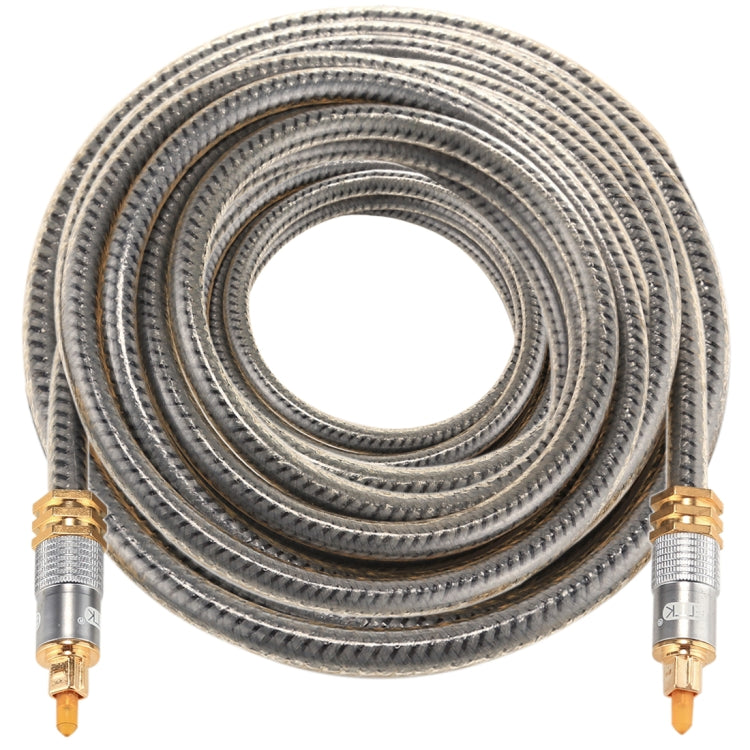 EMK YL-A 15m OD8.0mm Gold Plated Metal Head Toslink Male to Male Digital Optical Audio Cable - Audio Optical Cables by EMK | Online Shopping UK | buy2fix