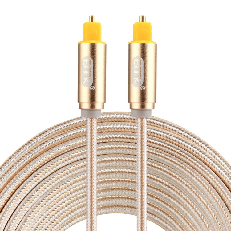 EMK 5m OD4.0mm Gold Plated Metal Head Woven Line Toslink Male to Male Digital Optical Audio Cable(Gold) - Audio Optical Cables by EMK | Online Shopping UK | buy2fix