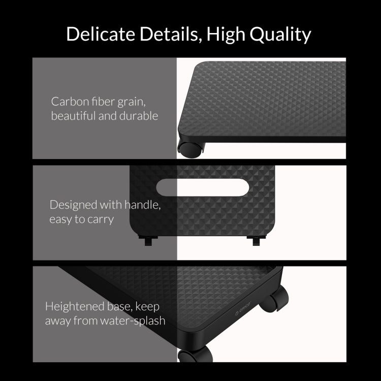 ORICO CPB1-BK-BP Computer Host Bracket with Wheels - Host Bracket by ORICO | Online Shopping UK | buy2fix