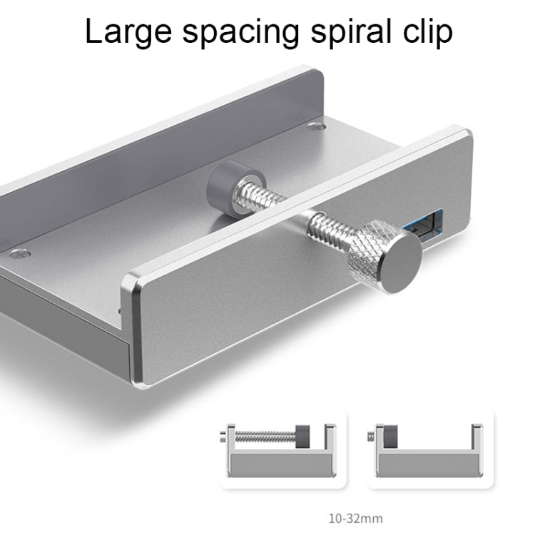 ORICO MH4PU Aluminum Alloy 4 Ports USB 3.0 Clip-type HUB with 1m USB Cable, Clip Width Range: 10-32mm - USB 3.0 HUB by ORICO | Online Shopping UK | buy2fix