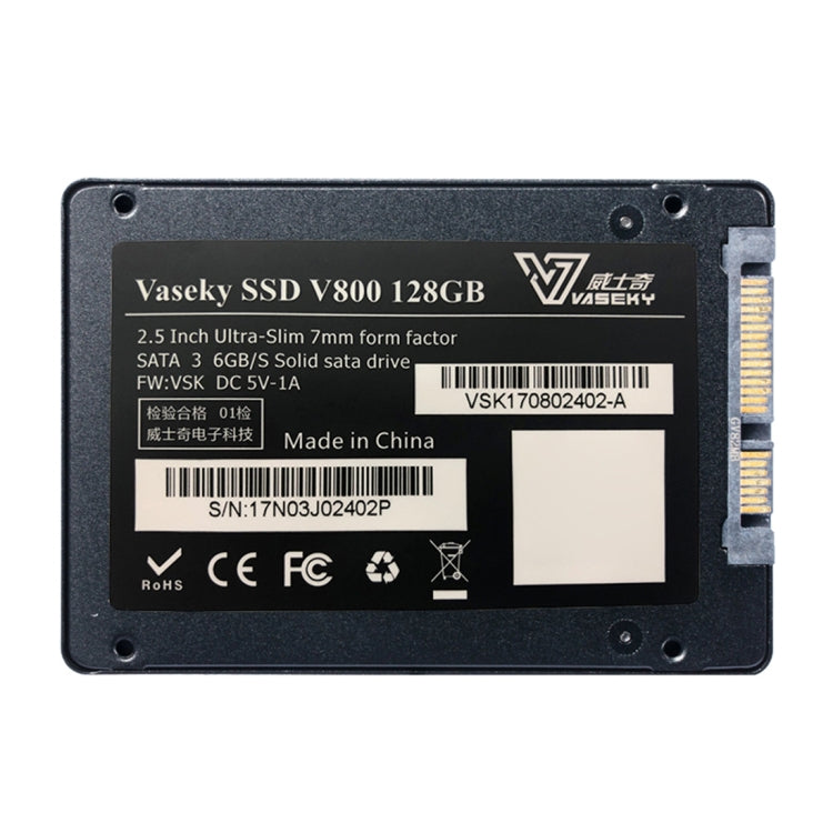 Vaseky V800 128GB 2.5 inch SATA3 6GB/s Ultra-Slim 7mm Solid State Drive SSD Hard Disk Drive for Desktop, Notebook - Solid State Drives by Vaseky | Online Shopping UK | buy2fix