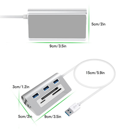 Rocketek HC423 USB3.0 x 3 + SD / TF / CF Card Reader HUB Adapter - USB 3.0 HUB by ROCKETEK | Online Shopping UK | buy2fix