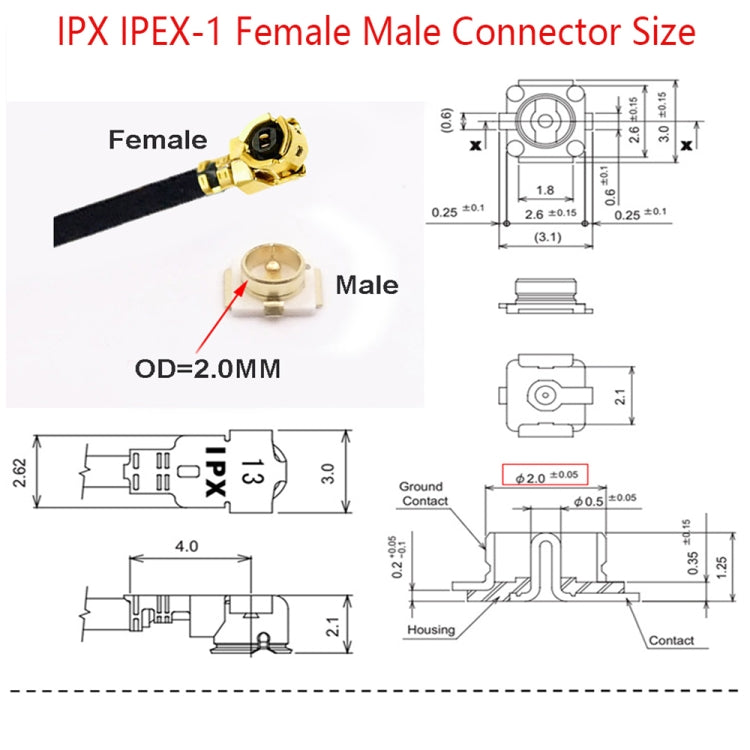 IPX Female to GG1732 SMA Male RG178 Adapter Cable, Length: 15cm -  by buy2fix | Online Shopping UK | buy2fix