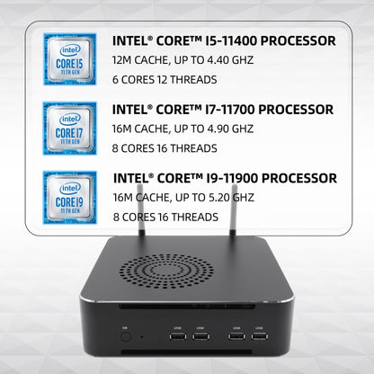 HYSTOU M7 Windows 7/8/10 / Linux System Mini PC, Intel Core i9-11900 Octa-core 16M Cache up to 5.2GHz, 32GB RAM+1TB SSD+1TB HDD, US Plug - Windows Mini PCs by HYSTOU | Online Shopping UK | buy2fix