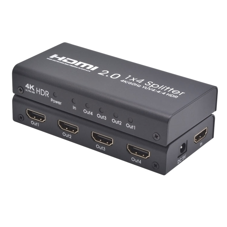 AYS-14V20 HDMI 2.0 1x4 4K Ultra HD Switch Splitter(Black) - Splitter by buy2fix | Online Shopping UK | buy2fix