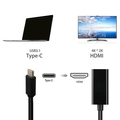 DNX-1 Mini Portable USB 3.1 USB-C/Type-C to HDMI HD 4K Conversion Cable(Black) - Computer & Networking by buy2fix | Online Shopping UK | buy2fix