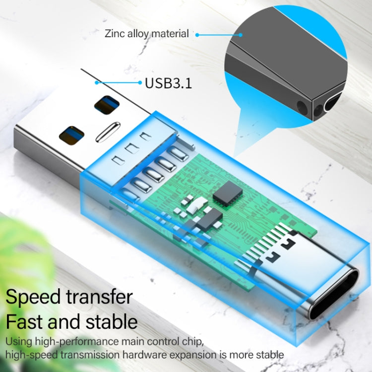 ADS-613 USB 3.1 Male to USB-C / Type-C Female Adapter (Dark Gray) - Type-C Adapter by buy2fix | Online Shopping UK | buy2fix