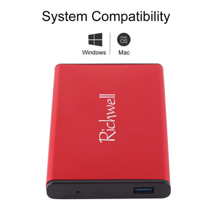 Richwell SATA R2-SATA-320GB 320GB 2.5 inch USB3.0 Super Speed Interface Mobile Hard Disk Drive(Red) - External Hard Drives by Richwell | Online Shopping UK | buy2fix