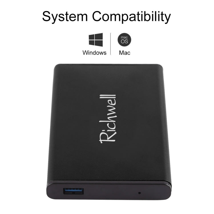 Richwell SATA R2-SATA-500GB 500GB 2.5 inch USB3.0 Super Speed Interface Mobile Hard Disk Drive(Black) - External Hard Drives by Richwell | Online Shopping UK | buy2fix