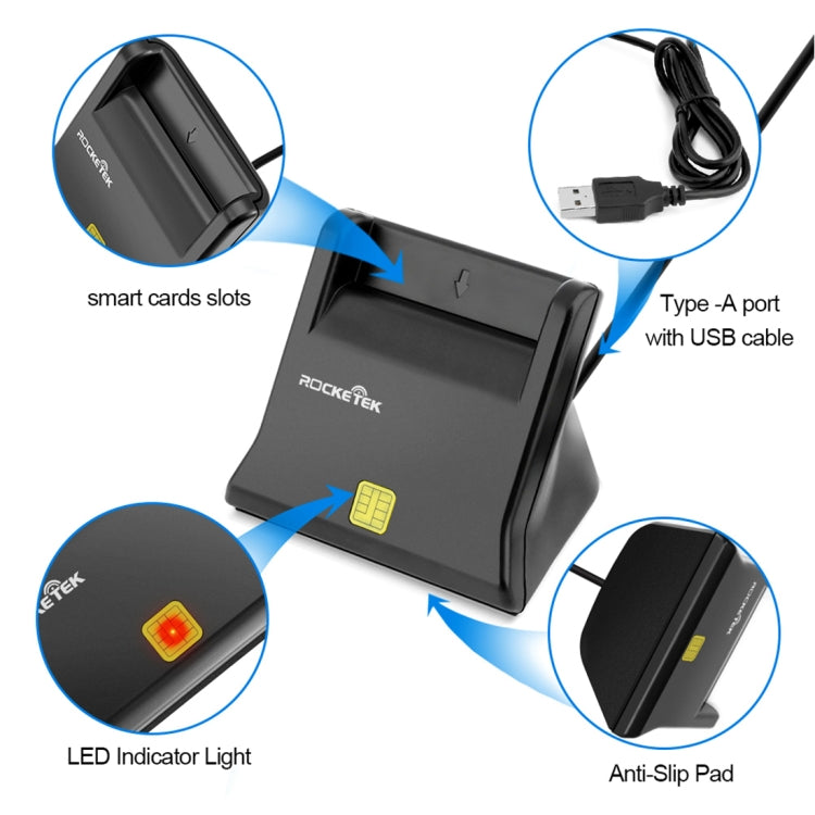 ROCKETEK SCR2 CAC ID SIM Chip Smart Card Reader -  by ROCKETEK | Online Shopping UK | buy2fix