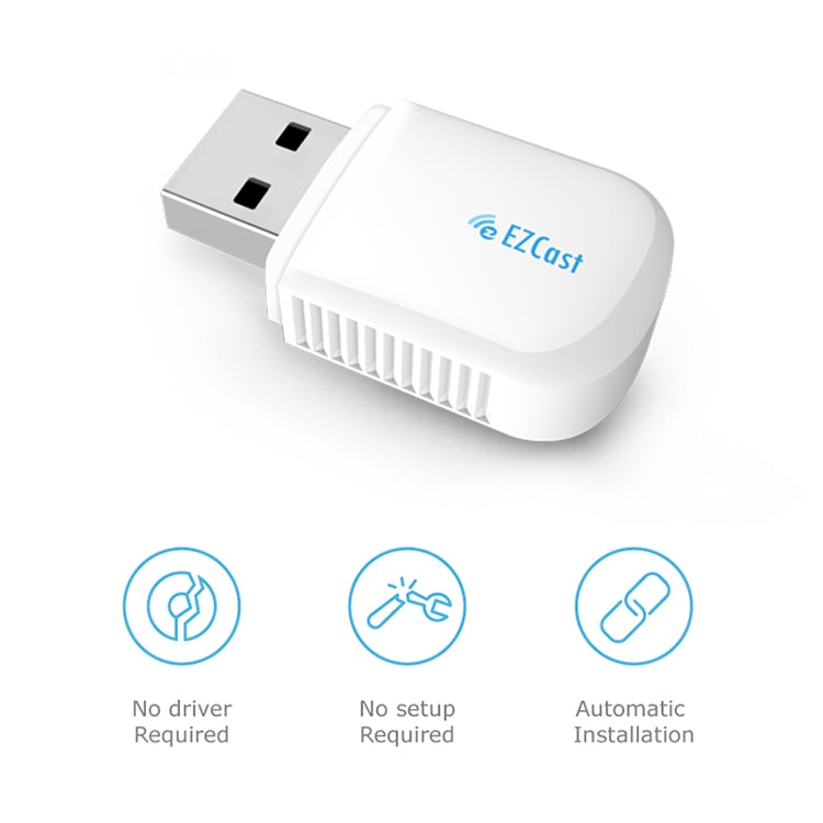 EZCast EZC-5200BS 600Mbps Dual Band WiFi + Bluetooth USB 2.0 Wireless Adapter (White) - Computer & Networking by buy2fix | Online Shopping UK | buy2fix