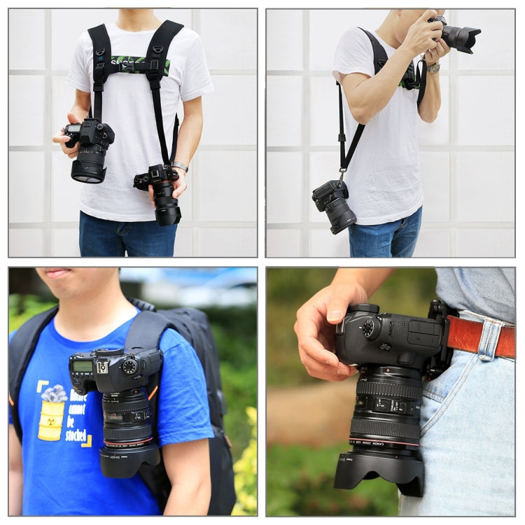 PULUZ 3 in 1 Multi-functional Bundle Waistband Strap + Double Shoulders Strap + Capture Camera Clip Kits with Hook for SLR / DSLR Cameras - Camera Accessories by PULUZ | Online Shopping UK | buy2fix