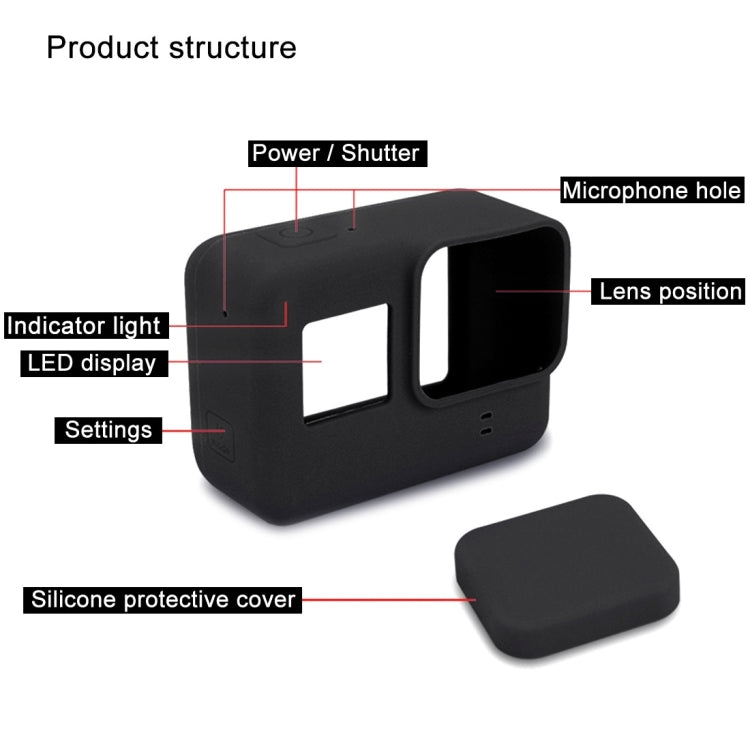 PULUZ Silicone Protective Case with Lens Cover for GoPro HERO7 Black /7 White / 7 Silver /6 /5(Black) - DJI & GoPro Accessories by PULUZ | Online Shopping UK | buy2fix